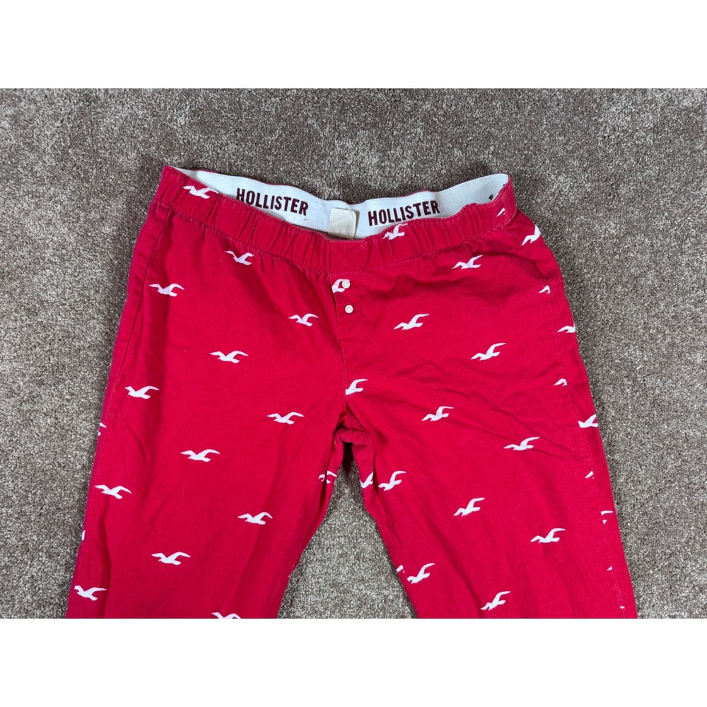 Hollister Red All Over Seagull Print Sleep Pajama Pants Medium - Picture 4 of 9